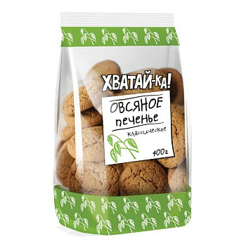 Печенье Овсяное Хватай-Ка Классическое 400гр