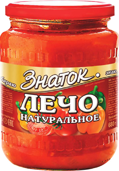 Лечо ЗНАТОК натуральное 680 гр ст/б