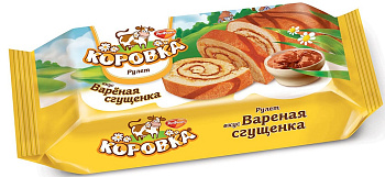 Рулет ЮЖУРАЛКОНДИТЕР Бисквитный Коровка 200гр