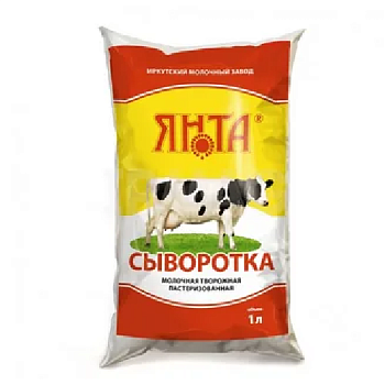 Сыворотка ЯНТА творожная пастеризованная без змж 1л п/п