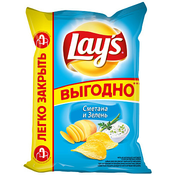 Чипсы ЛЕЙЗ Сметана Зелень 225гр