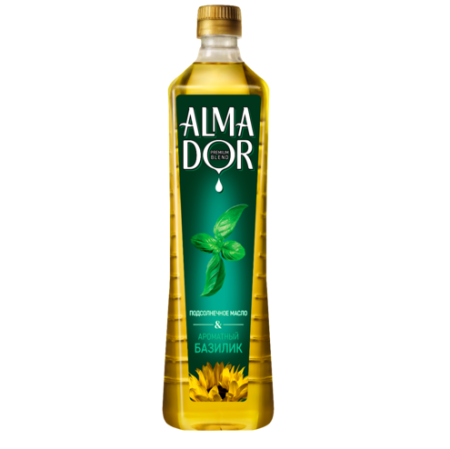 Масло АЛМАДОР подсолнечное с ароматом базилика 0,75 л п/б
