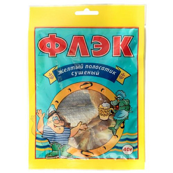 Рыбка ФЛЭК желтый полосатик 40 гр (М)