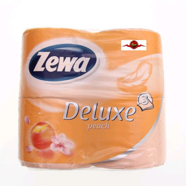 Бумага туалетная ЗЕВА ДЕЛЮКС  Аромат персика 3-сл. 4шт