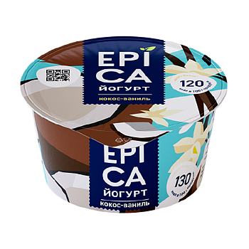 Йогурт ЭПИКА с кокосом и ванилью 6,3% без змж 130гр