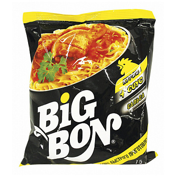 Лапша БИГ БОН курица+соус Карри 75гр