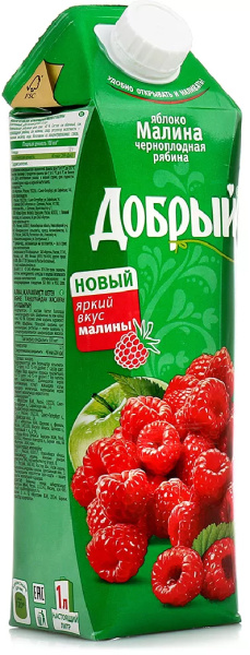 Нектар ДОБРЫЙ из яблок, черноплодной рябины и малины 1 л