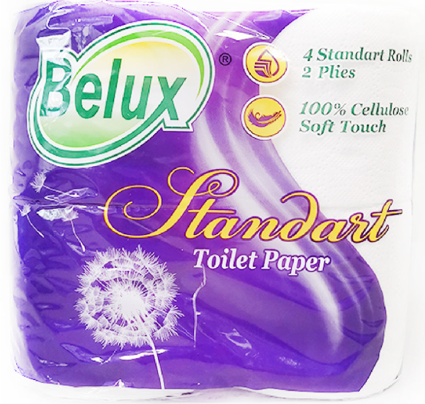 Бумага туалетная БЕЛЮКС Стандарт Белая 2-сл 4шт