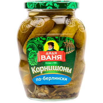 Корнишоны ДЯДЯ ВАНЯ По-Берлински маринованные 355гр ст/б