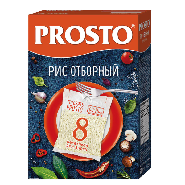 Рис ПРОСТО Золотистый 62,5*8 шт 500 гр.