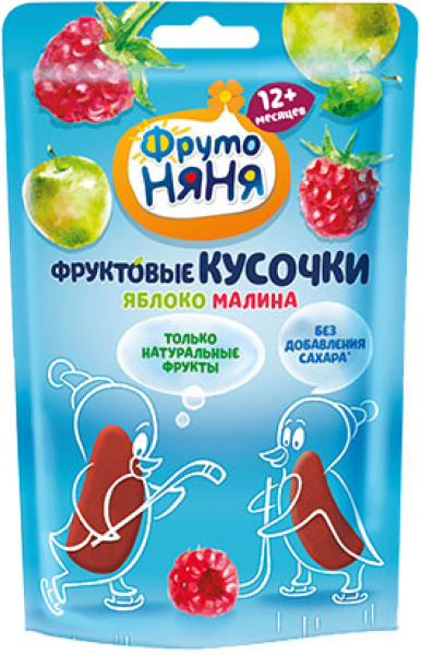 Фруктовые кусочки ФРУТОНЯНЯ из яблок и малины 15гр