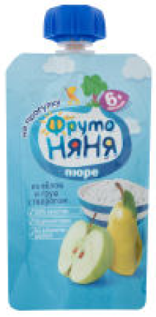 Пюре ФРУТОНЯНЯ яблоко-груша с творогом 90гр м/у