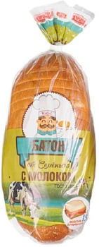 Батон ИХЗ Нарезной от Семеныча с молоком 380гр уп