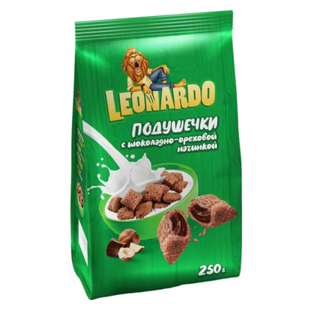 Завтрак готовый КДВ Леонардо подушечки шок. нач. 250 гр КВР148