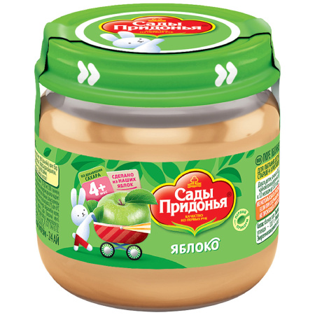 Пюре САДЫ ПРИДОНЬЯ яблочное 80гр банка
